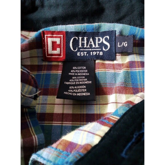 Men's Long Sleeve Chaps Multicolor Shirt‎ Size Large - Picture 8 of 10